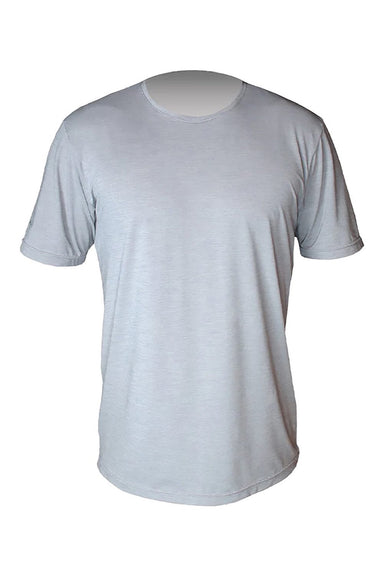 Anetik MVLPRS8 Mens Low Pro Tech Short Sleeve Crewneck T-Shirt Heather Alloy Grey Flat Front