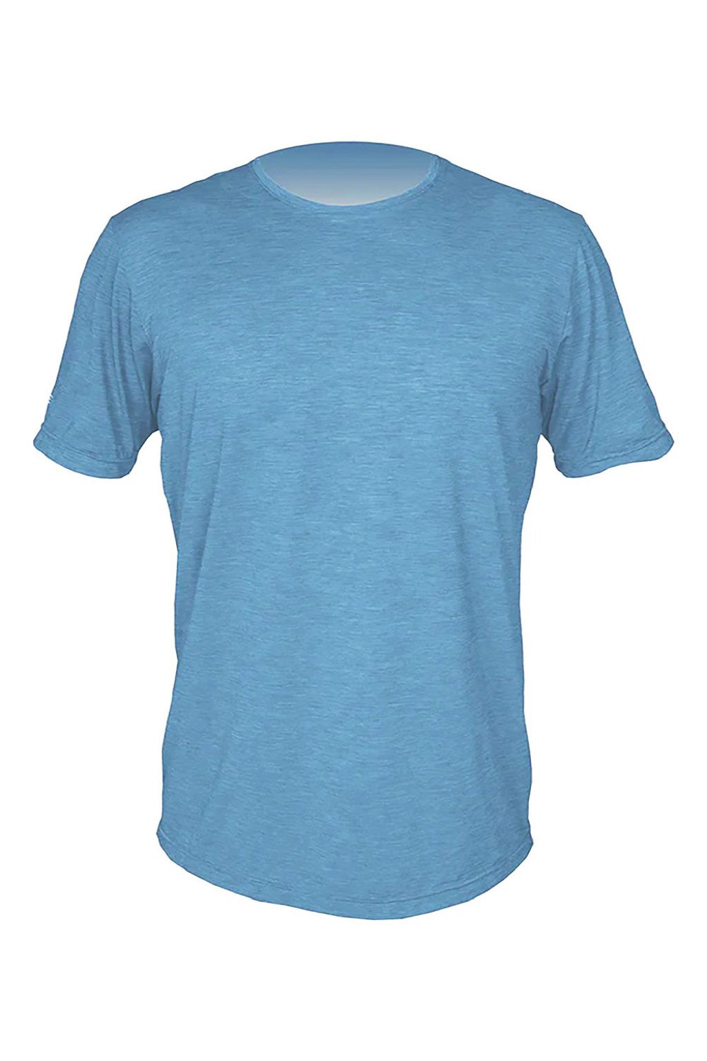 Anetik MVLPRS8 Mens Low Pro Tech Short Sleeve Crewneck T-Shirt Heather Bahama Blue Flat Front