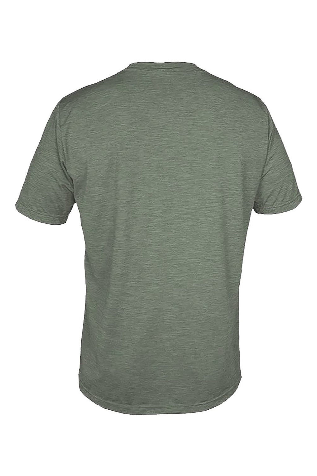 Anetik MVLPRS8 Mens Low Pro Tech Short Sleeve Crewneck T-Shirt Heather Dark Olive Green Flat Back