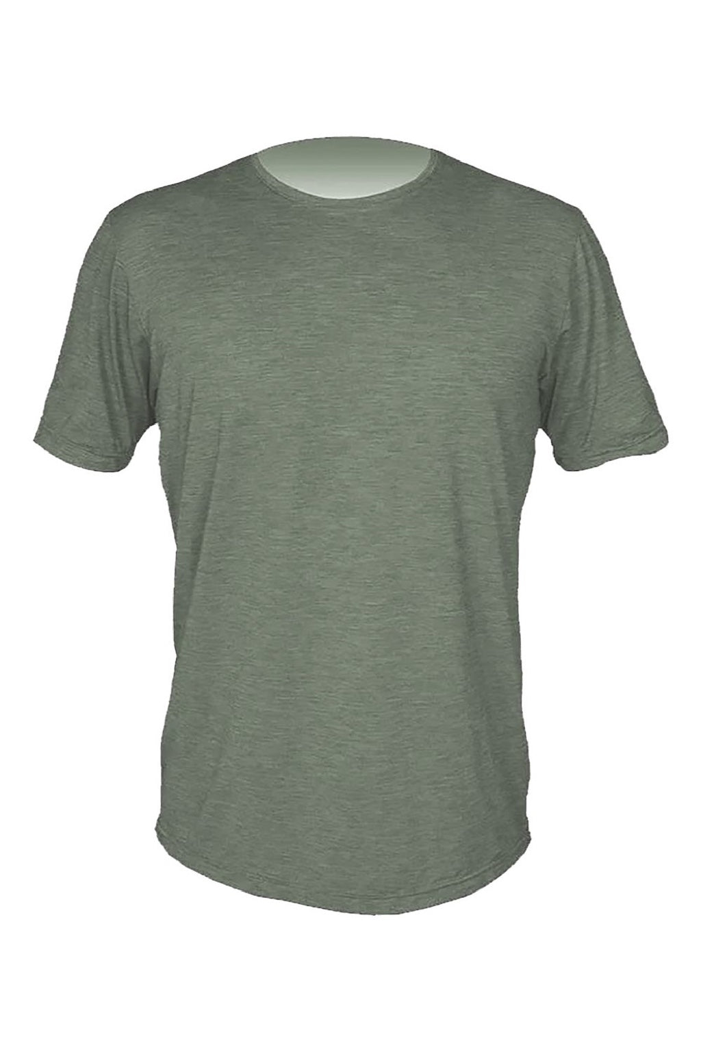Anetik MVLPRS8 Mens Low Pro Tech Short Sleeve Crewneck T-Shirt Heather Dark Olive Green Flat Front