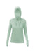 Anetik WSBRZH0 Womens Breeze Tech Hooded Long Sleeve T-Shirt Hoodie Heather Olive Green Flat Front