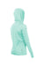 Anetik WSBRZH0 Womens Breeze Tech Hooded Long Sleeve T-Shirt Hoodie Heather Seafoam Green Flat Back