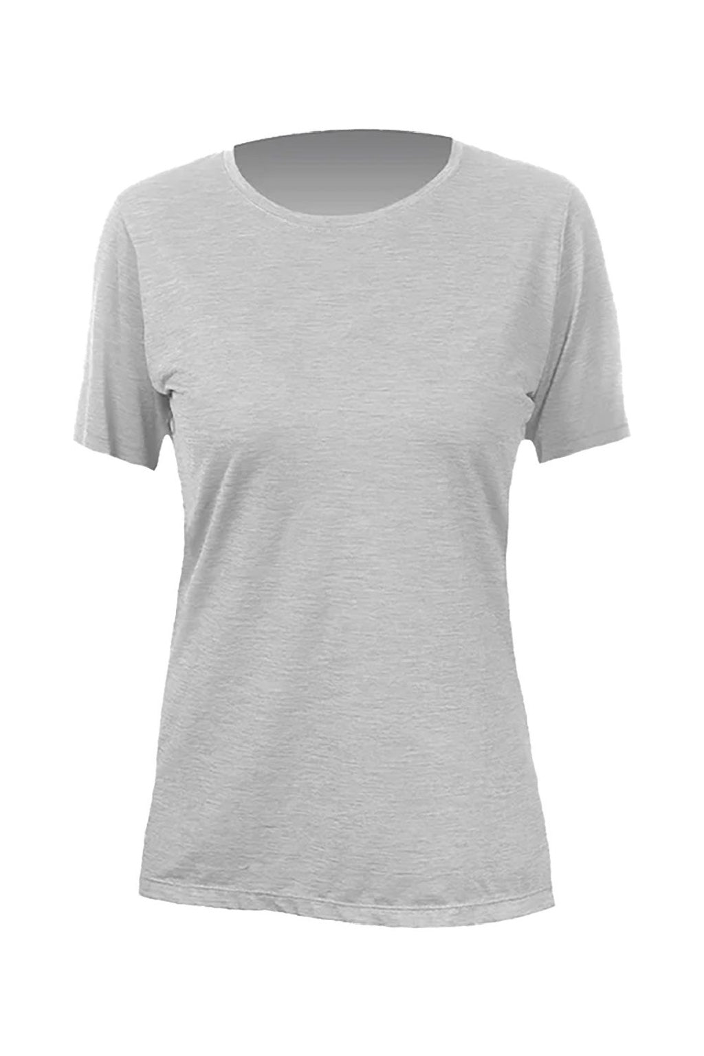 Anetik WSBRZS0 Womens Breeze Tech Short Sleeve Crewneck T-Shirt Heather Alloy Grey Flat Front