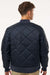 Dickies 6124 Mens Diamond Quilted Full Zip Jacket Dark Navy Blue Model Back