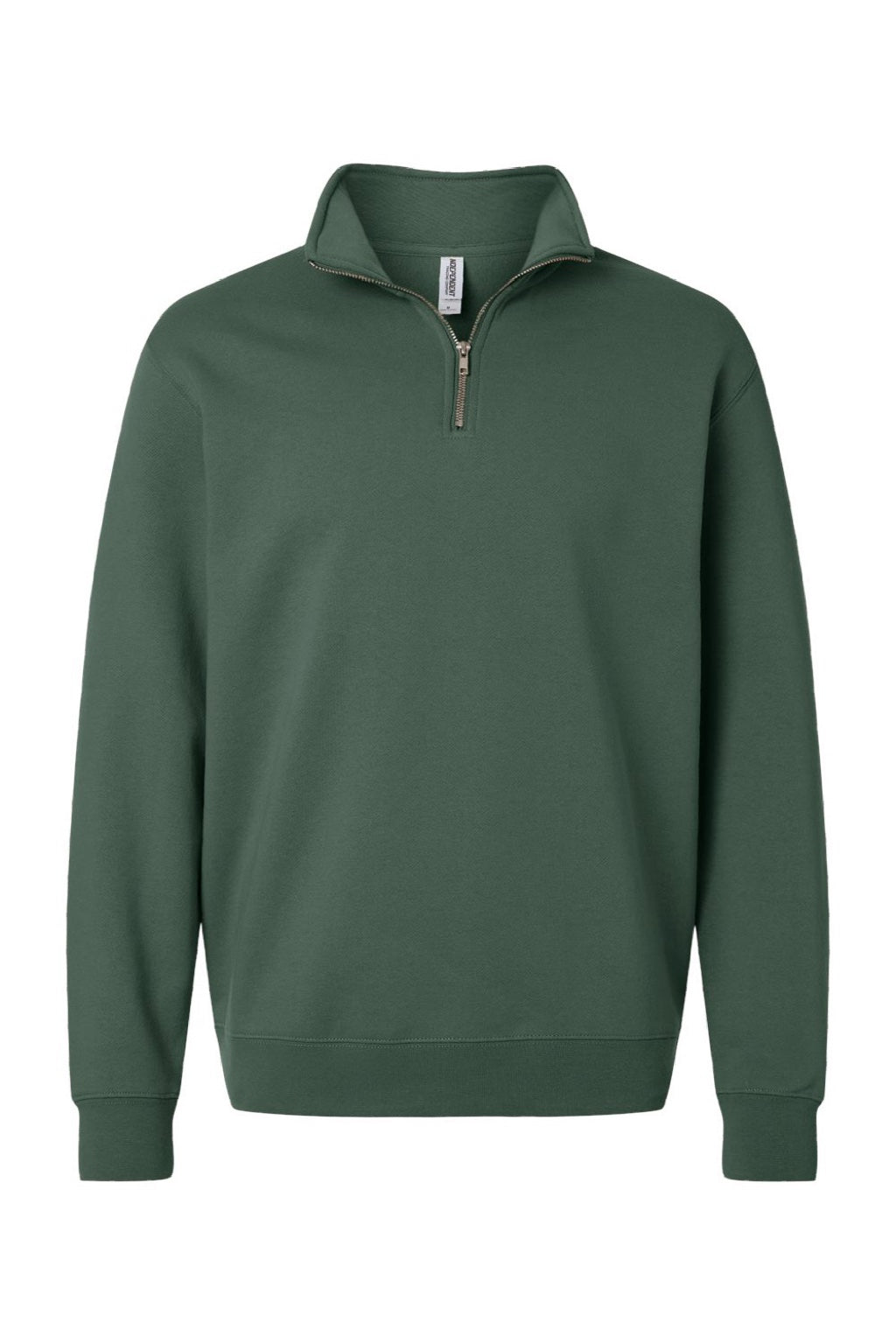 Independent Trading Company SS4600QZ Mens 1/4 Zip Sweatshirt Alpine Green Flat Front