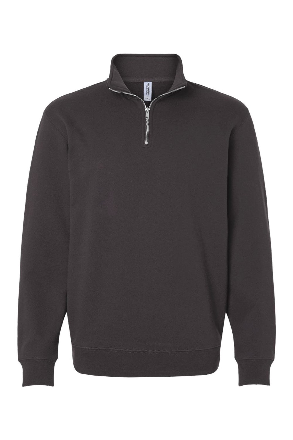 Independent Trading Company SS4600QZ Mens 1/4 Zip Sweatshirt Asphalt Grey Flat Front
