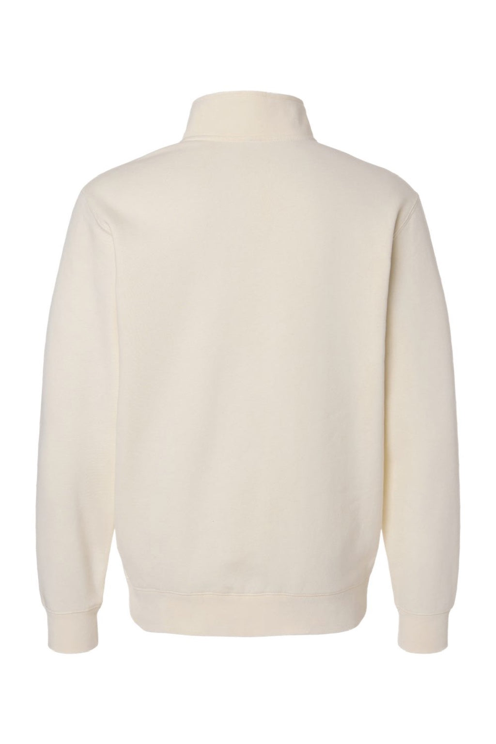 Independent Trading Company SS4600QZ Mens 1/4 Zip Sweatshirt Bone Flat Back