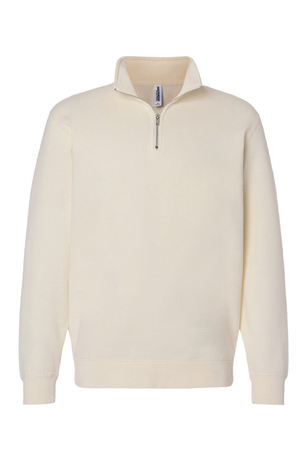 Independent Trading Company SS4600QZ Mens 1/4 Zip Sweatshirt Bone Flat Front