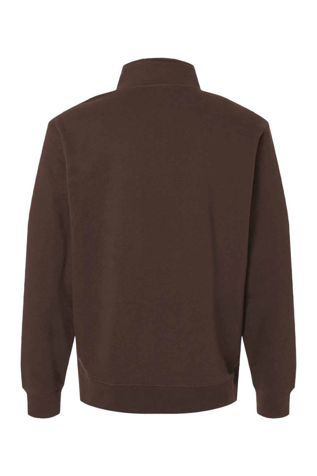 Independent Trading Company SS4600QZ Mens 1/4 Zip Sweatshirt Brown Flat Back