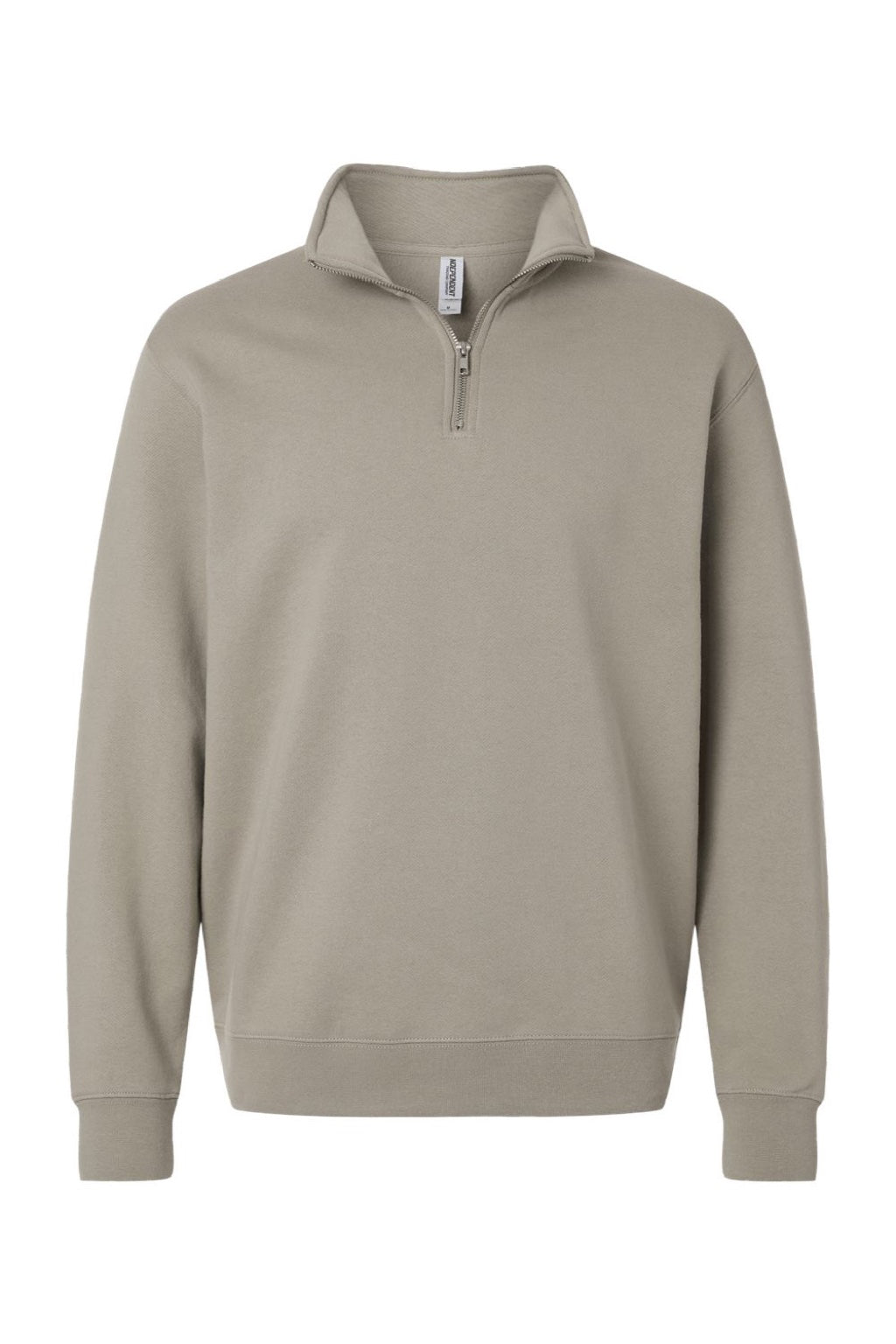 Independent Trading Company SS4600QZ Mens 1/4 Zip Sweatshirt Cement Grey Flat Front