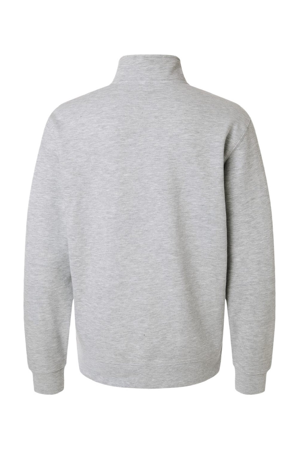 Independent Trading Company SS4600QZ Mens 1/4 Zip Sweatshirt Heather Grey Flat Back