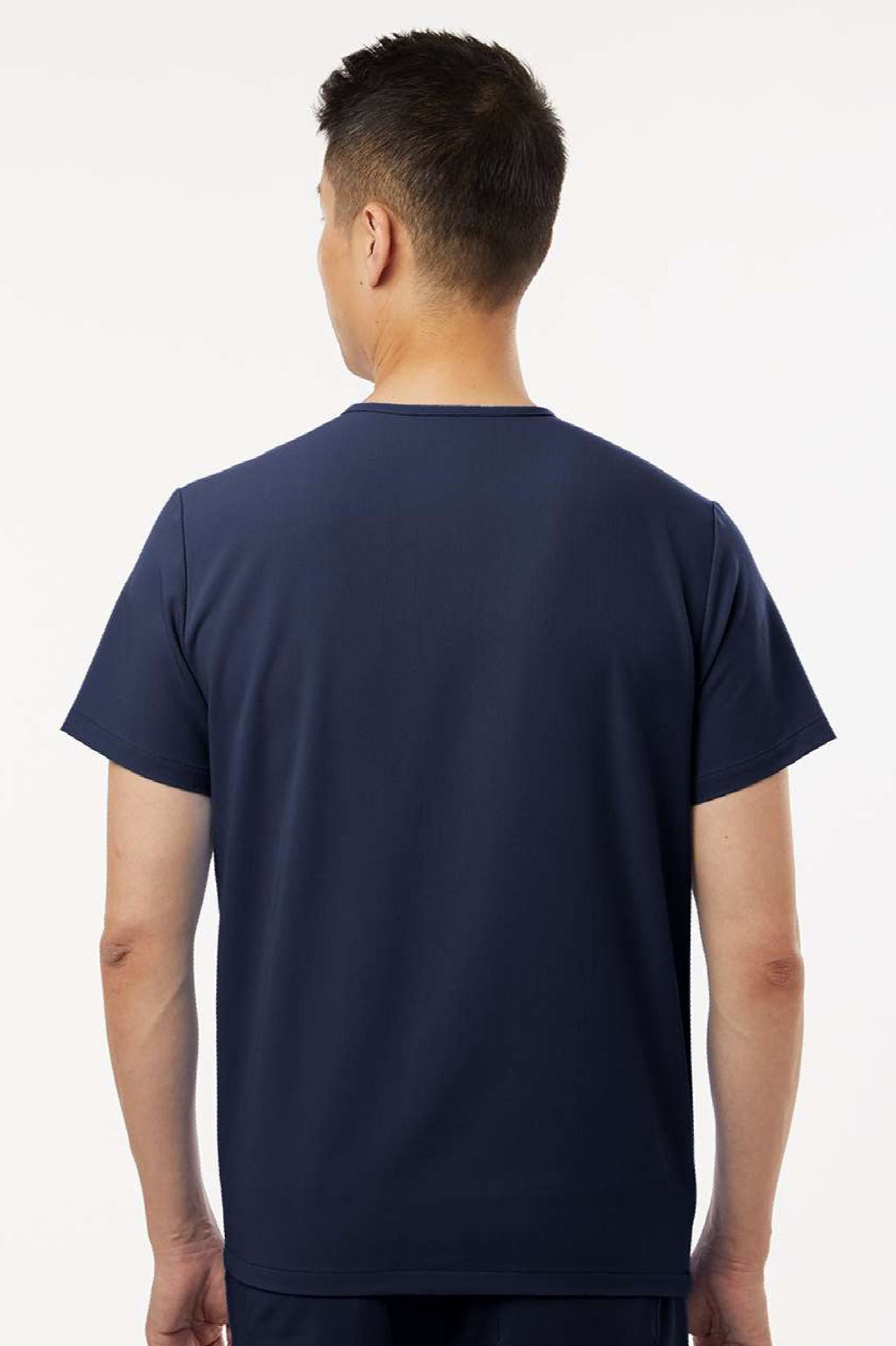 Jaanuu M10001 Unisex Holmes Everyday 1 Pocket V-Neck Scrub Top Midnight Navy Blue Model Back