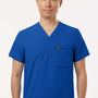 Jaanuu Mens Holmes Everyday 1 Pocket Moisture Wicking V-Neck Scrub Top w/ Pocket - Royal Blue - New