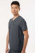 Jaanuu M10002 Unisex Platt 3 Pocket V-Neck Scrub Top Carbon Grey Model Side