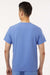 Jaanuu M10002 Unisex Platt 3 Pocket V-Neck Scrub Top Ceil Blue Model Back