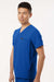 Jaanuu M10002 Unisex Platt 3 Pocket V-Neck Scrub Top Royal Blue Model Side