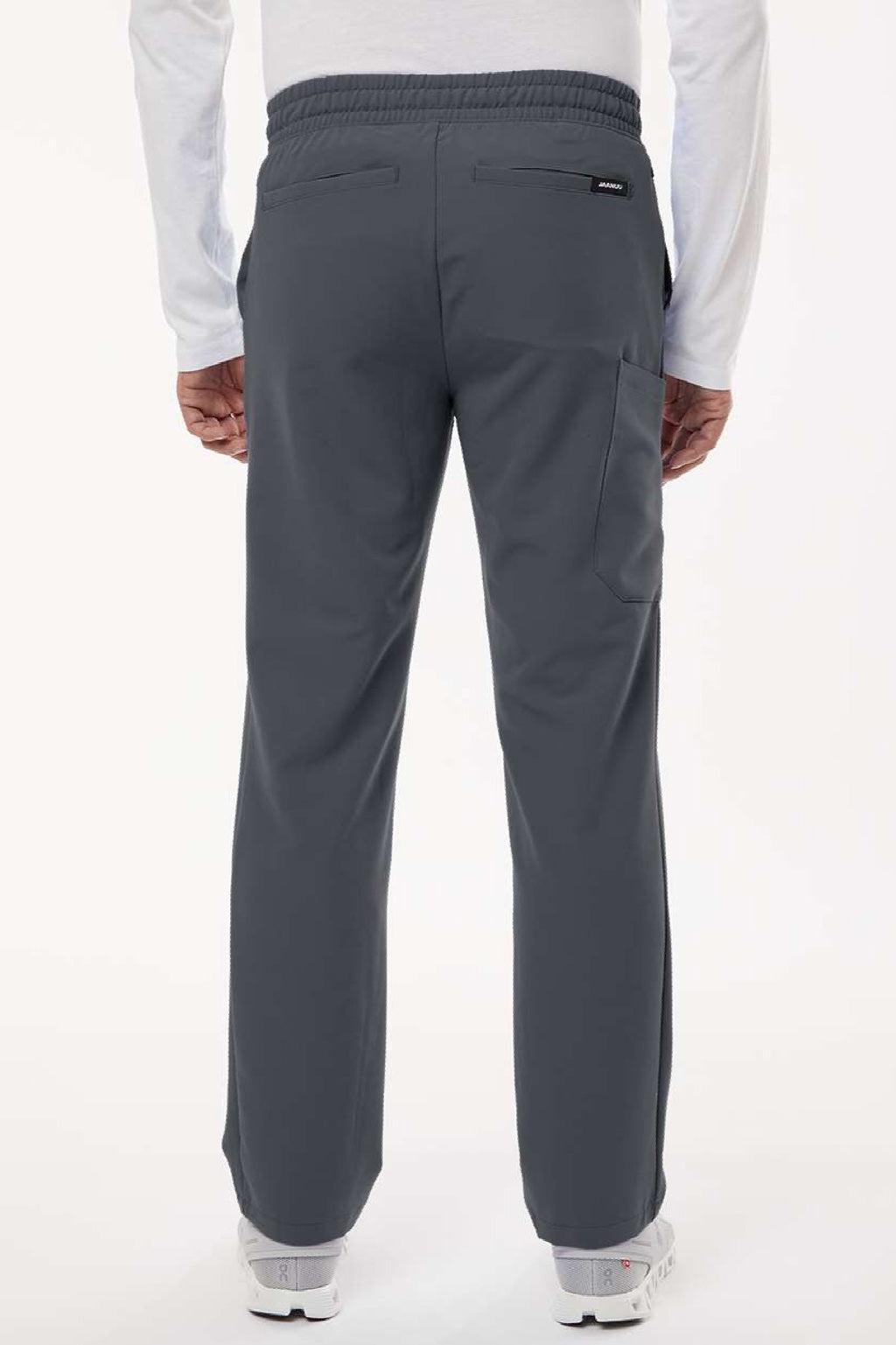 Jaanuu M20001 Unisex Rhodes Everyday Straight Leg Scrub Pants Carbon Grey Model Back