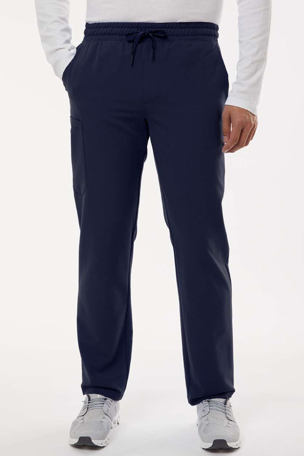 Jaanuu M20001 Unisex Rhodes Everyday Straight Leg Scrub Pants Midnight Navy Blue Model Front