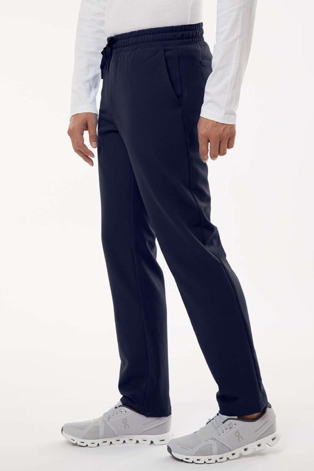 Jaanuu M20001 Unisex Rhodes Everyday Straight Leg Scrub Pants Midnight Navy Blue Model Side