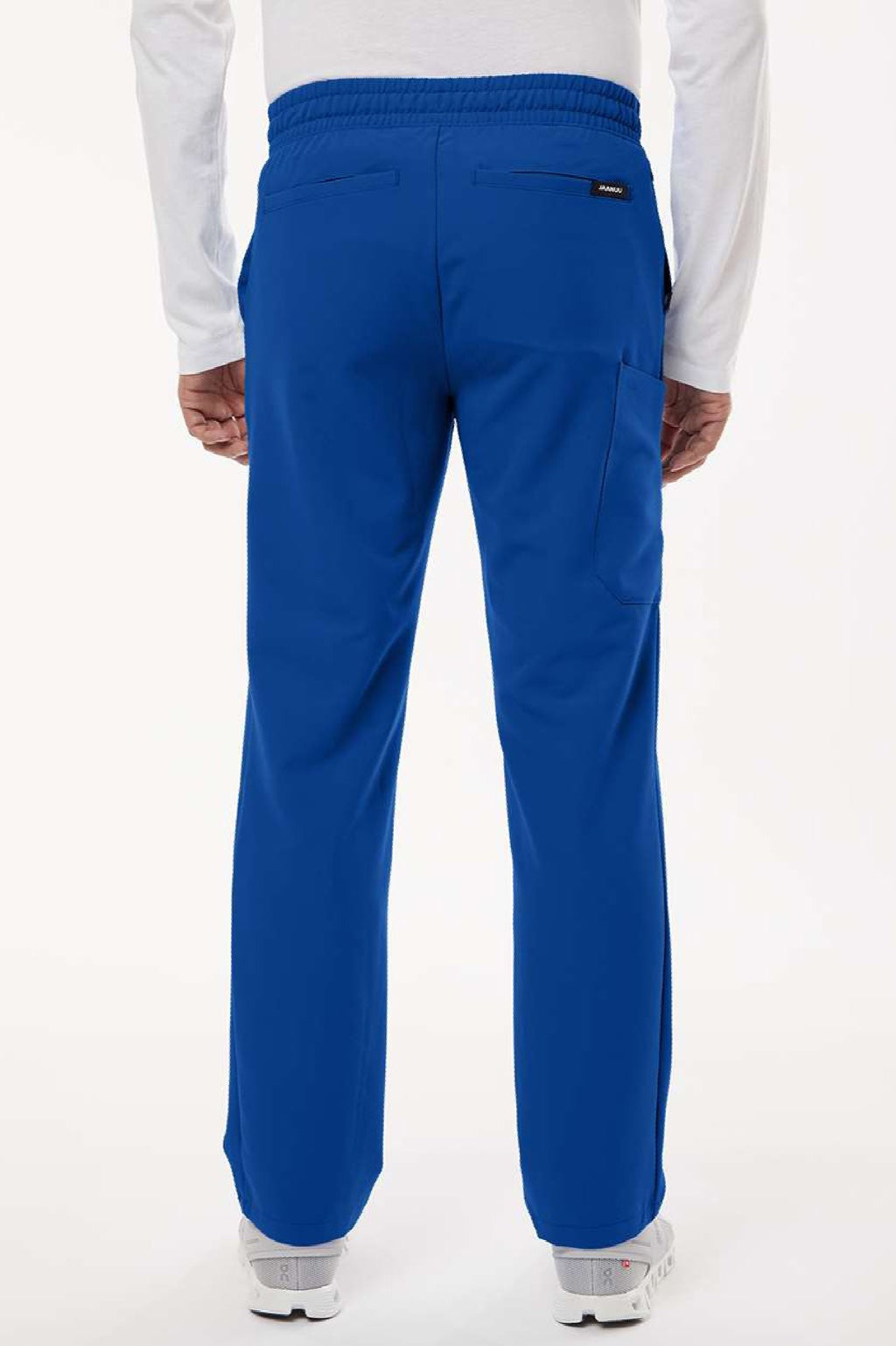 Jaanuu M20001 Unisex Rhodes Everyday Straight Leg Scrub Pants Royal Blue Model Back