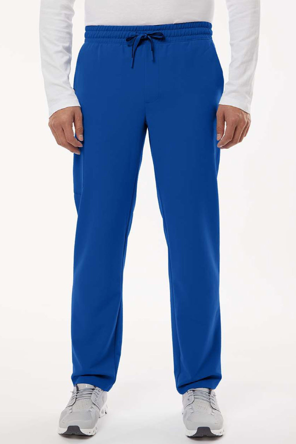 Jaanuu M20001 Unisex Rhodes Everyday Straight Leg Scrub Pants Royal Blue Model Front