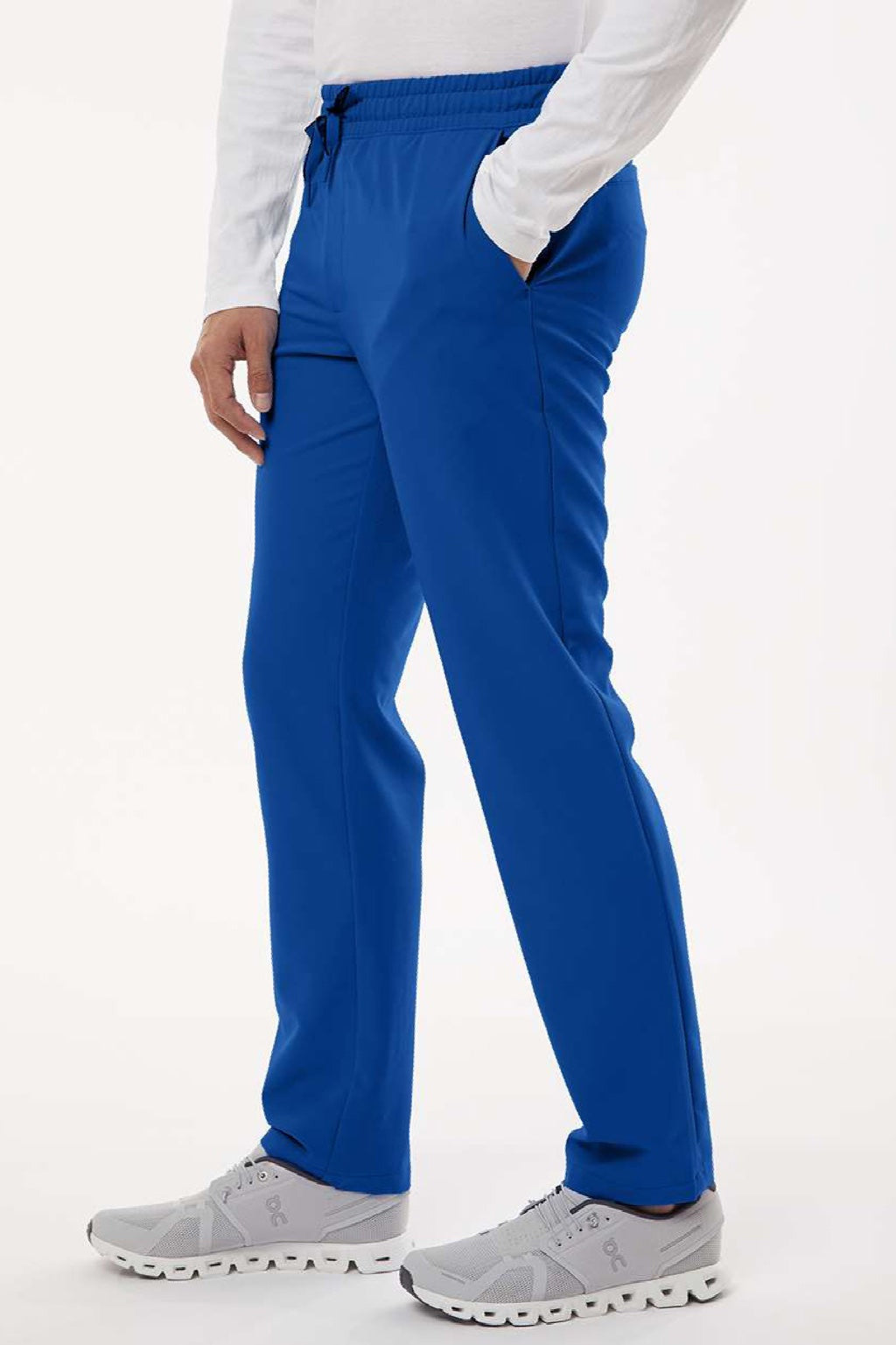 Jaanuu M20001 Unisex Rhodes Everyday Straight Leg Scrub Pants Royal Blue Model Side