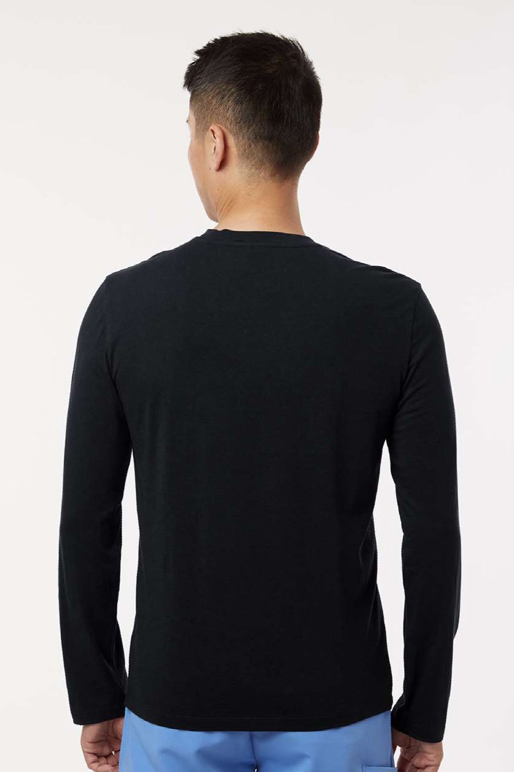 Jaanuu M30002U Mens RegenX Underscrub Long Sleeve Crewneck T-Shirt Black Model Back