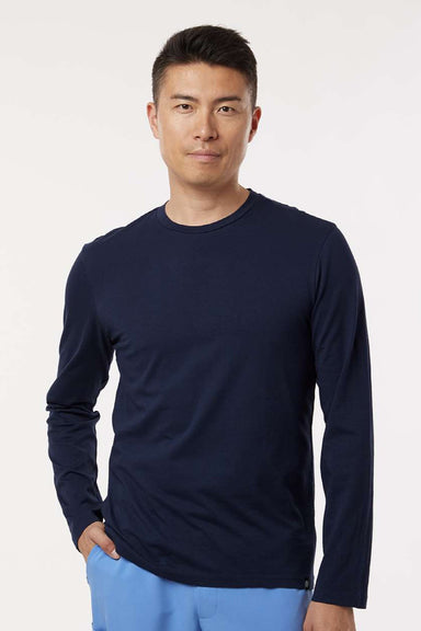 Jaanuu M30002U Mens RegenX Underscrub Long Sleeve Crewneck T-Shirt Midnight Navy Blue Model Front