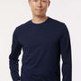 Jaanuu Mens RegenX Underscrub Moisture Wicking Long Sleeve Crewneck T-Shirt - Midnight Navy Blue - New