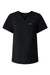 Jaanuu W10001 Unisex Rhena Essential 1 Pocket V-Neck Scrub Top Black Flat Front