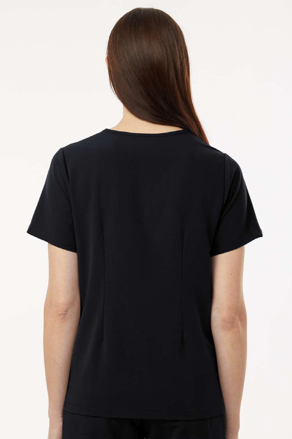 Jaanuu W10001 Unisex Rhena Essential 1 Pocket V-Neck Scrub Top Black Model Back