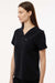 Jaanuu W10001 Unisex Rhena Essential 1 Pocket V-Neck Scrub Top Black Model Side