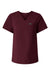 Jaanuu W10001 Unisex Rhena Essential 1 Pocket V-Neck Scrub Top Burgundy Flat Front
