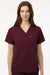 Jaanuu W10001 Unisex Rhena Essential 1 Pocket V-Neck Scrub Top Burgundy Model Front