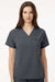 Jaanuu W10001 Unisex Rhena Essential 1 Pocket V-Neck Scrub Top Carbon Grey Model Front