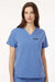 Jaanuu W10001 Unisex Rhena Essential 1 Pocket V-Neck Scrub Top Ceil Blue Model Front