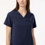 Jaanuu Womens Rhena Essential 1 Pocket Moisture Wicking V-Neck Scrub Top w/ Pocket - Midnight Navy Blue - New
