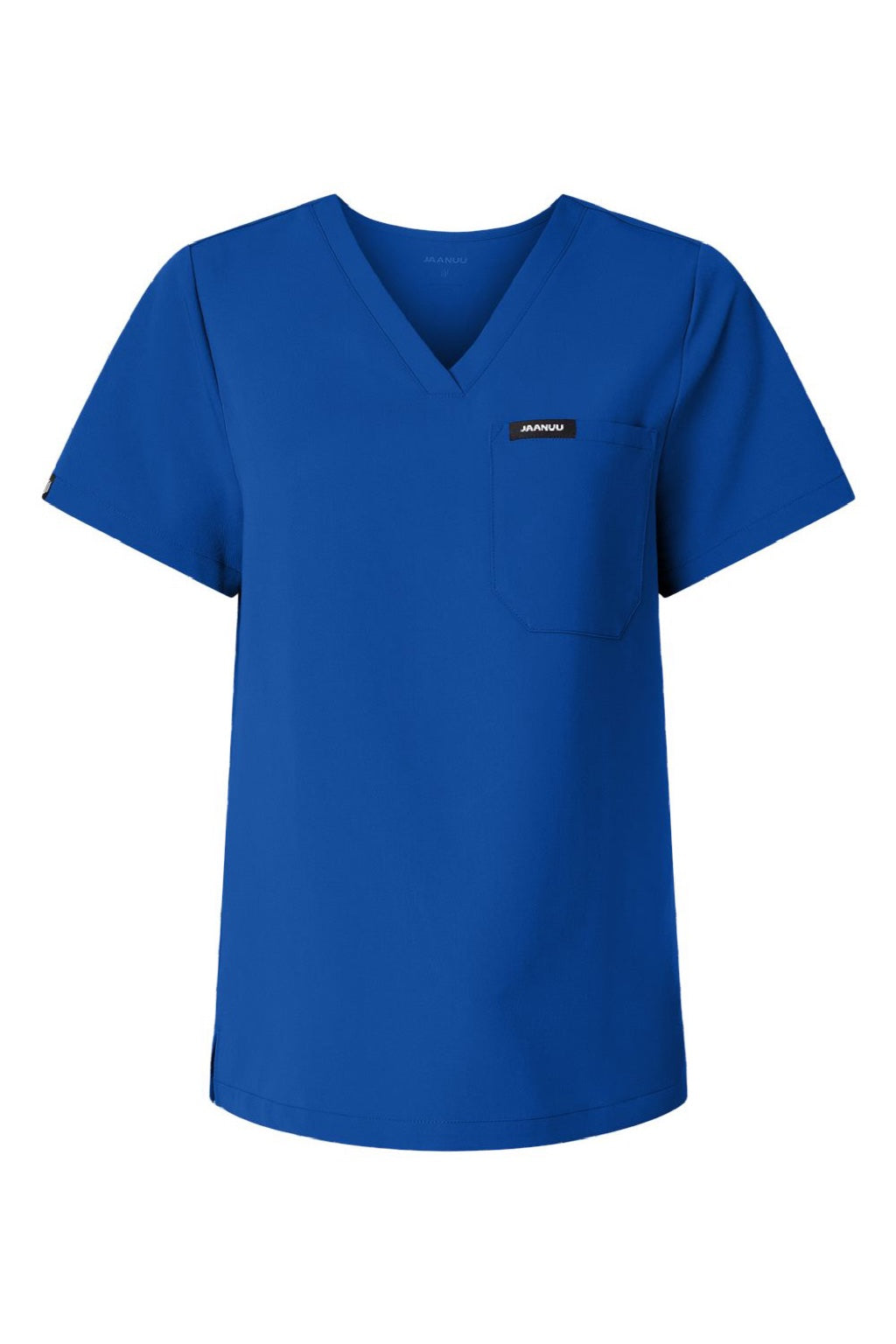 Jaanuu W10001 Unisex Rhena Essential 1 Pocket V-Neck Scrub Top Royal Blue Flat Front