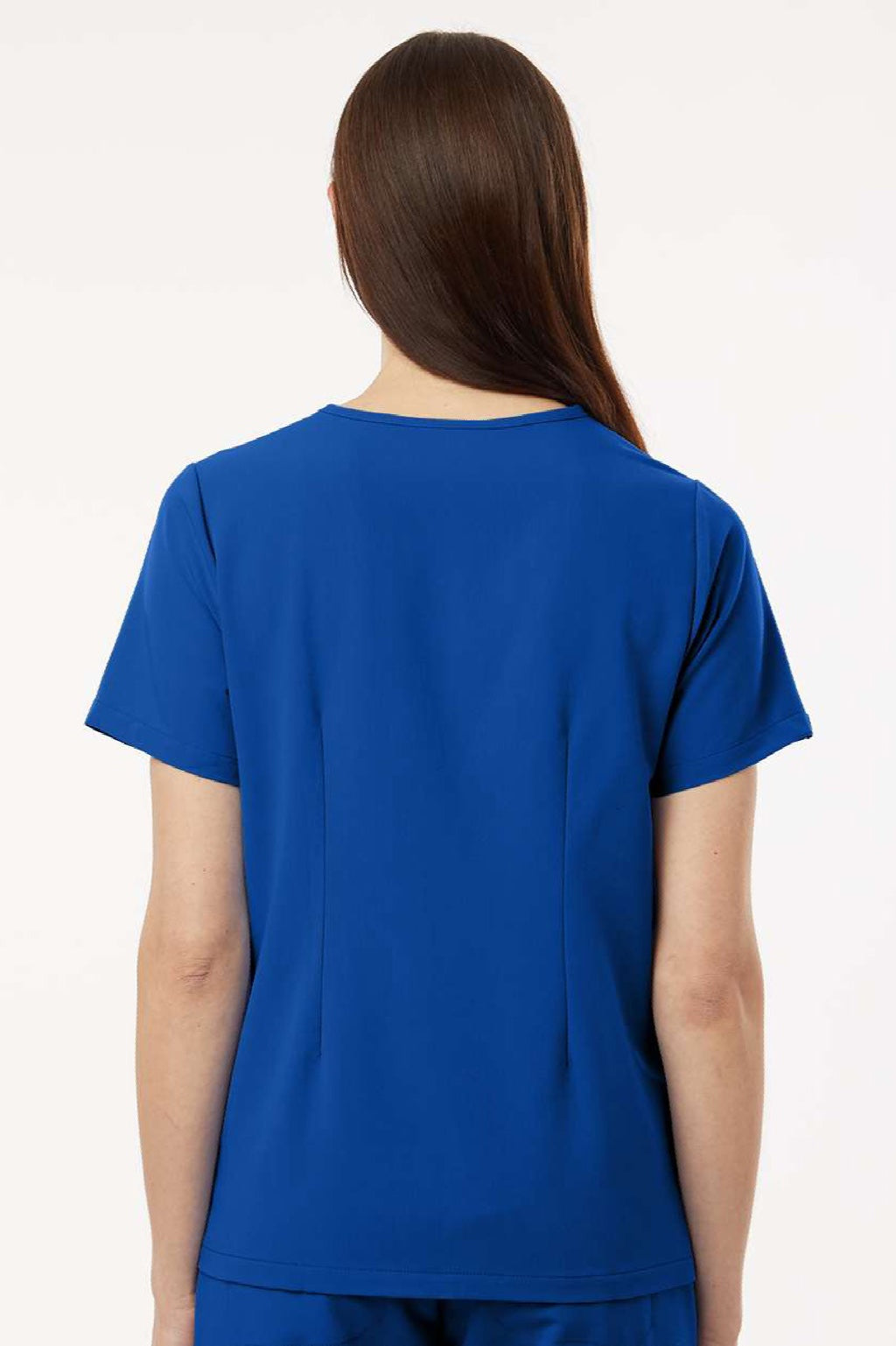 Jaanuu W10001 Unisex Rhena Essential 1 Pocket V-Neck Scrub Top Royal Blue Model Back