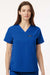 Jaanuu W10001 Unisex Rhena Essential 1 Pocket V-Neck Scrub Top Royal Blue Model Front