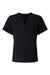 Jaanuu W10003 Unisex Calix Fit & Flare V-Neck Scrub Top Black Flat Front