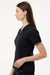 Jaanuu W10003 Unisex Calix Fit & Flare V-Neck Scrub Top Black Model Side