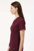 Jaanuu W10003 Unisex Calix Fit & Flare V-Neck Scrub Top Burgundy Model Side