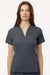 Jaanuu W10003 Unisex Calix Fit & Flare V-Neck Scrub Top Carbon Grey Model Front