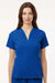 Jaanuu W10003 Unisex Calix Fit & Flare V-Neck Scrub Top Royal Blue Model Front