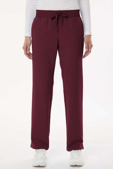 Jaanuu W20001/W2001P Unisex Xenos Essential Knit Waist Scrub Pants Burgundy Model Front
