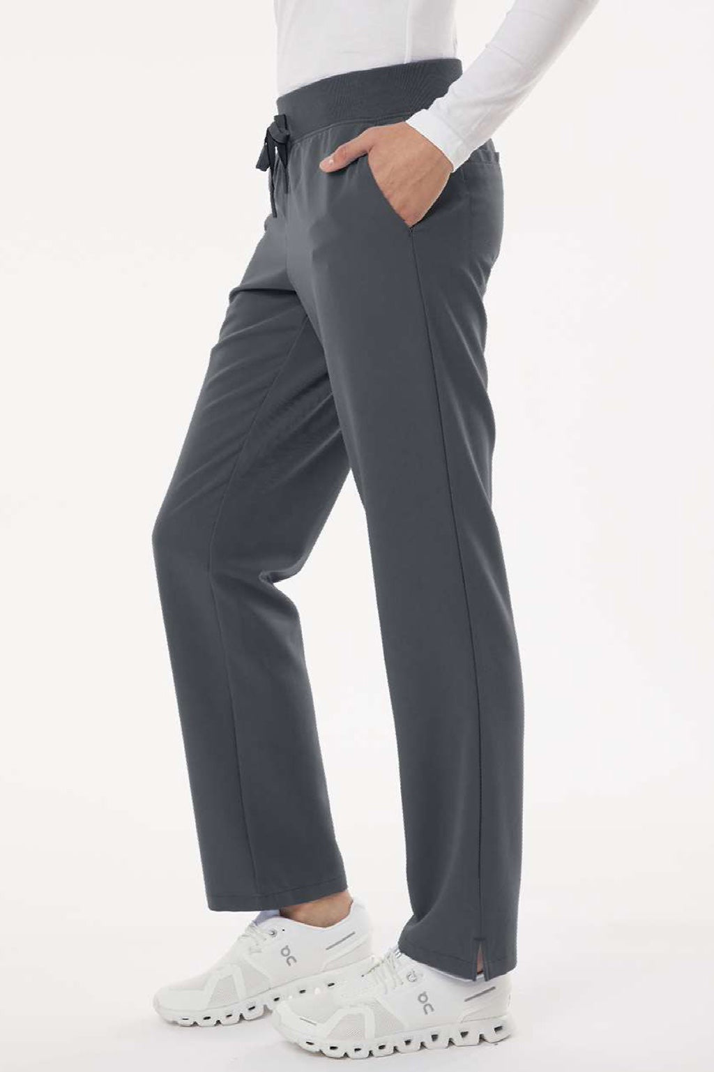 Jaanuu W20001/W2001P Unisex Xenos Essential Knit Waist Scrub Pants Carbon Grey Model Side