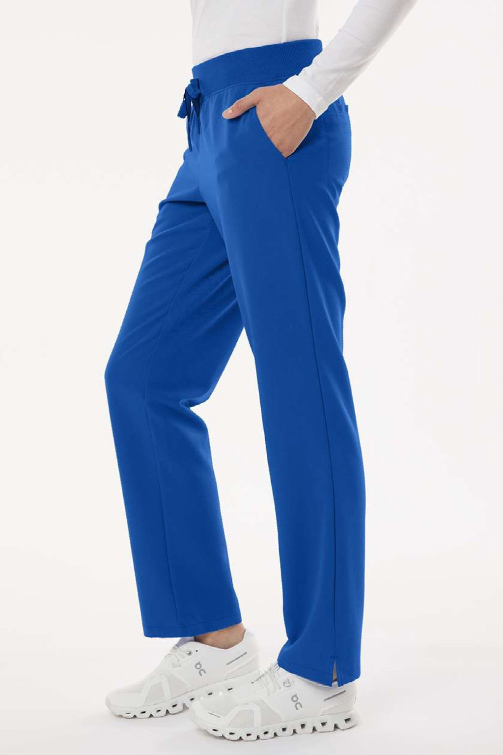 Jaanuu W20001/W2001P Unisex Xenos Essential Knit Waist Scrub Pants Royal Blue Model Side