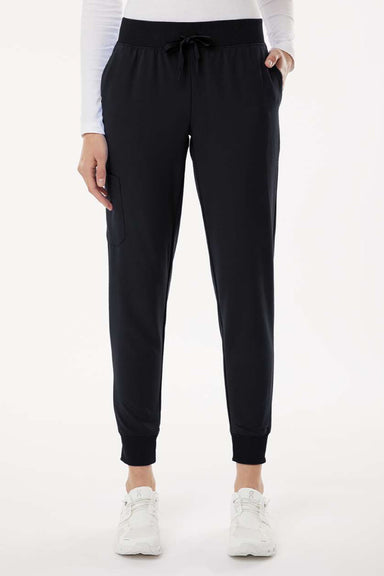 Jaanuu W20003/W2003P Unisex Silex Knit Waist Scrub Jogger Pants Black Model Front