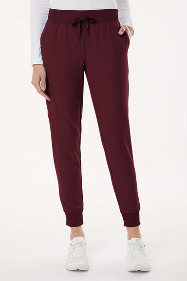 Jaanuu W20003/W2003P Unisex Silex Knit Waist Scrub Jogger Pants Burgundy Model Front